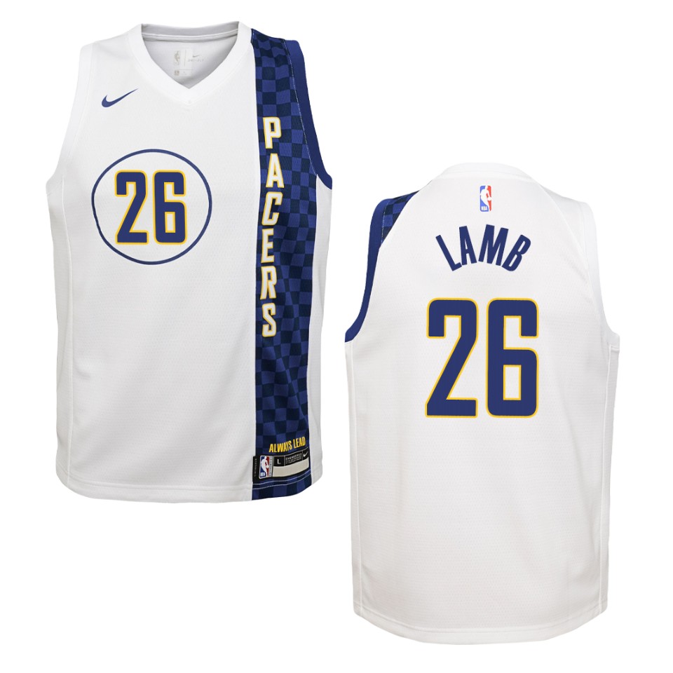 Youth 2019-20 Indiana Pacers #26 Jeremy Lamb City Swingman Basketball Jersey - White