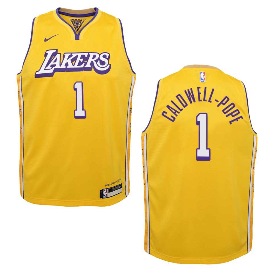 Youth 2019-20 Los Angeles Lakers #1 Kentavious Caldwell-pope City Swingman Basketball Jersey - Gold