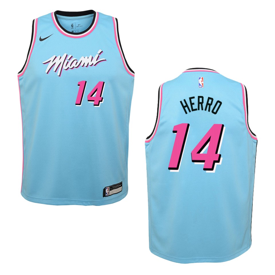 Youth 2019-20 Miami Heat #14 Tyler Herro City Swingman Basketball Jersey - Blue