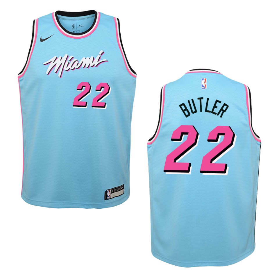 Youth 2019-20 Miami Heat #22 Jimmy Butler City Swingman Basketball Jersey - Blue