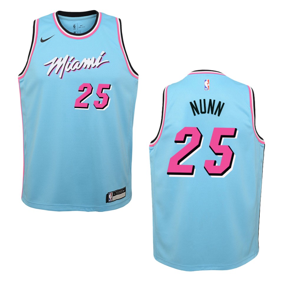 Youth 2019-20 Miami Heat #25 Kendrick Nunn City Swingman Basketball Jersey - Blue