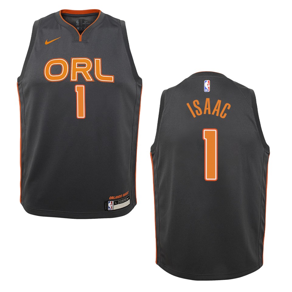 Youth 2019-20 Orlando Magic #1 Jonathan Isaac City Swingman Basketball Jersey - Black