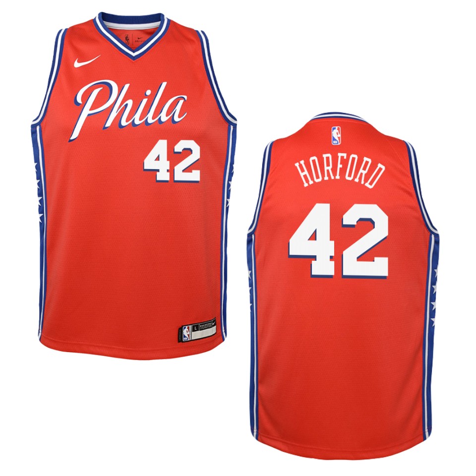 Youth 2019-20 Philadelphia 76ers #42 Al Horford Statement Swingman Basketball Jersey - Red