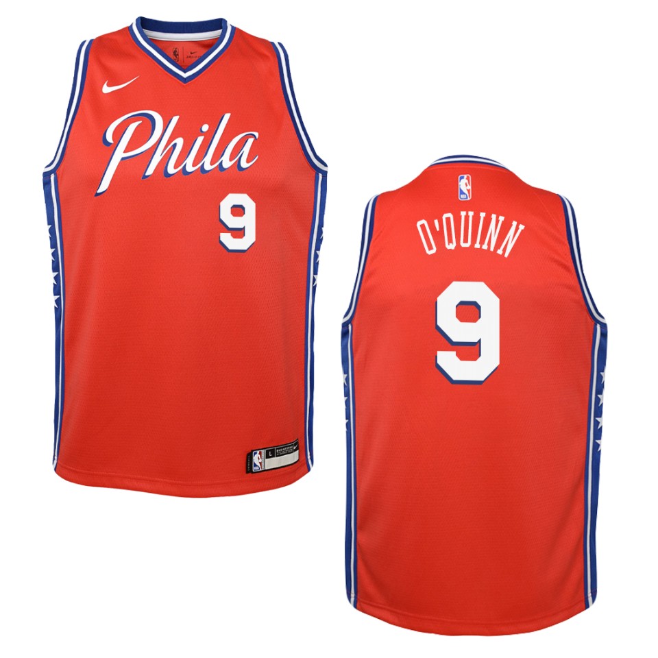Youth 2019-20 Philadelphia 76ers #9 Kyle O'quinn Statement Swingman Basketball Jersey - Red