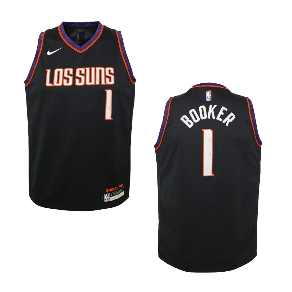 Youth 2019-20 Phoenix Suns #1 Devin Booker City Edition Swingman Basketball Jersey - Black