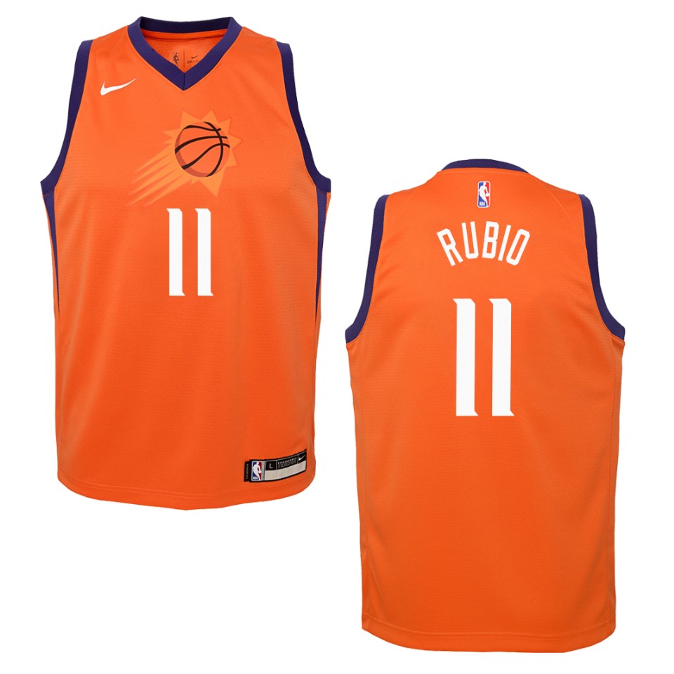 Youth 2019-20 Phoenix Suns #11 Ricky Rubio Statement Swingman Basketball Jersey - Orange