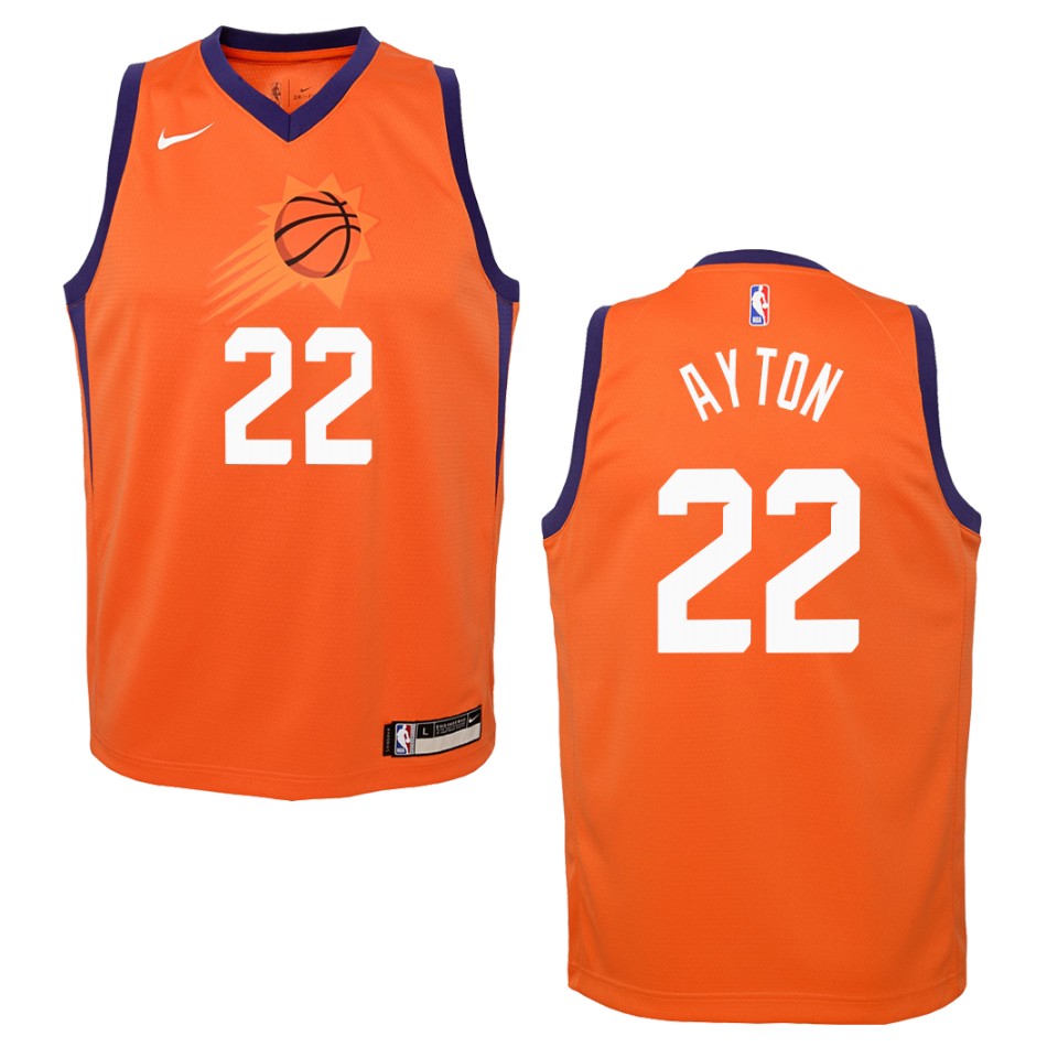 Youth 2019-20 Phoenix Suns #22 Deandre Ayton Statement Swingman Basketball Jersey - Orange