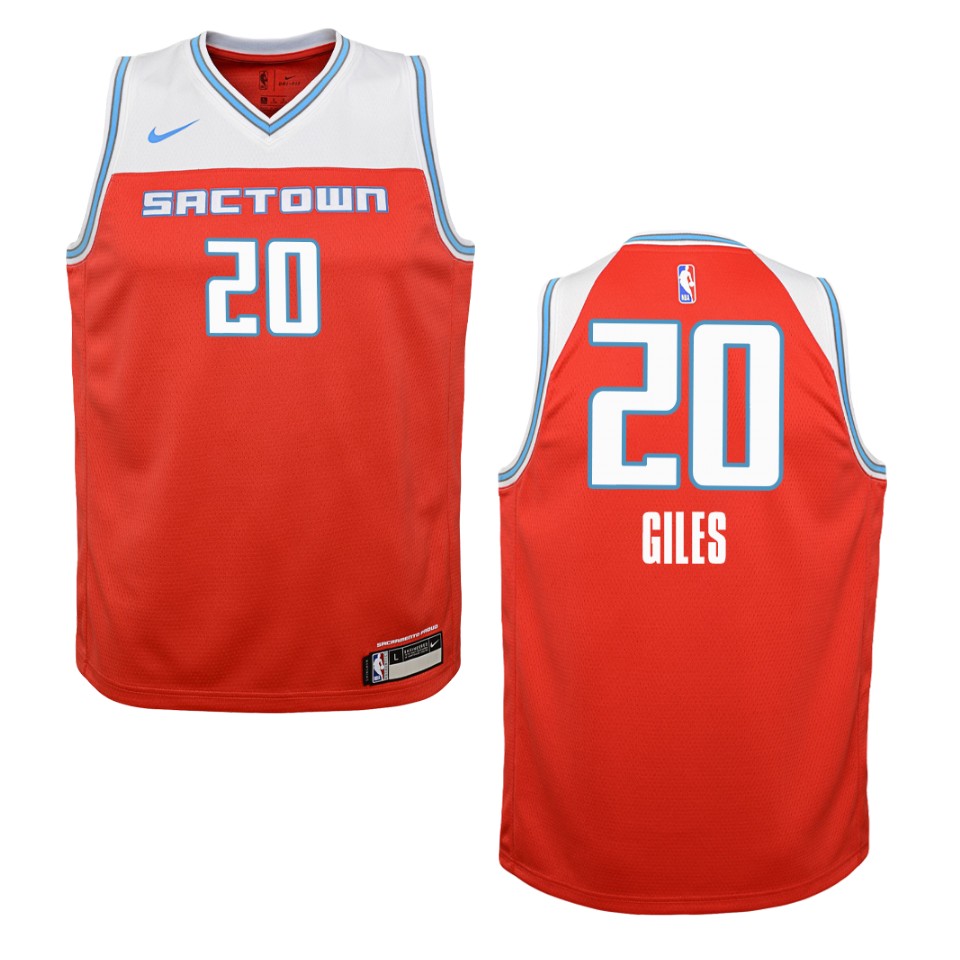 Youth 2019-20 Sacramento Kings #20 Harry Giles City Swingman Basketball Jersey - Red