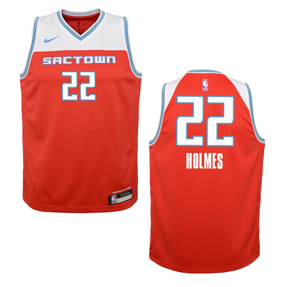 Youth 2019-20 Sacramento Kings #22 Richaun Holmes City Swingman Basketball Jersey - Red