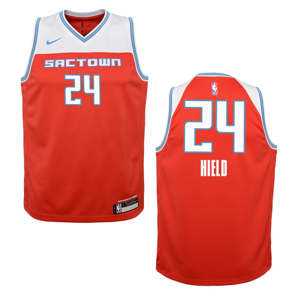 Youth 2019-20 Sacramento Kings #24 Buddy Hield City Swingman Basketball Jersey - Red