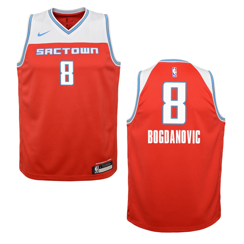 Youth 2019-20 Sacramento Kings #8 Bogdan Bogdanovic City Swingman Basketball Jersey - Red