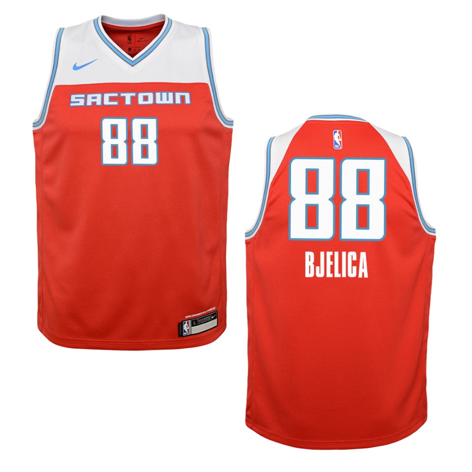 Youth 2019-20 Sacramento Kings #88 Nemanja Bjelica City Swingman Basketball Jersey - Red