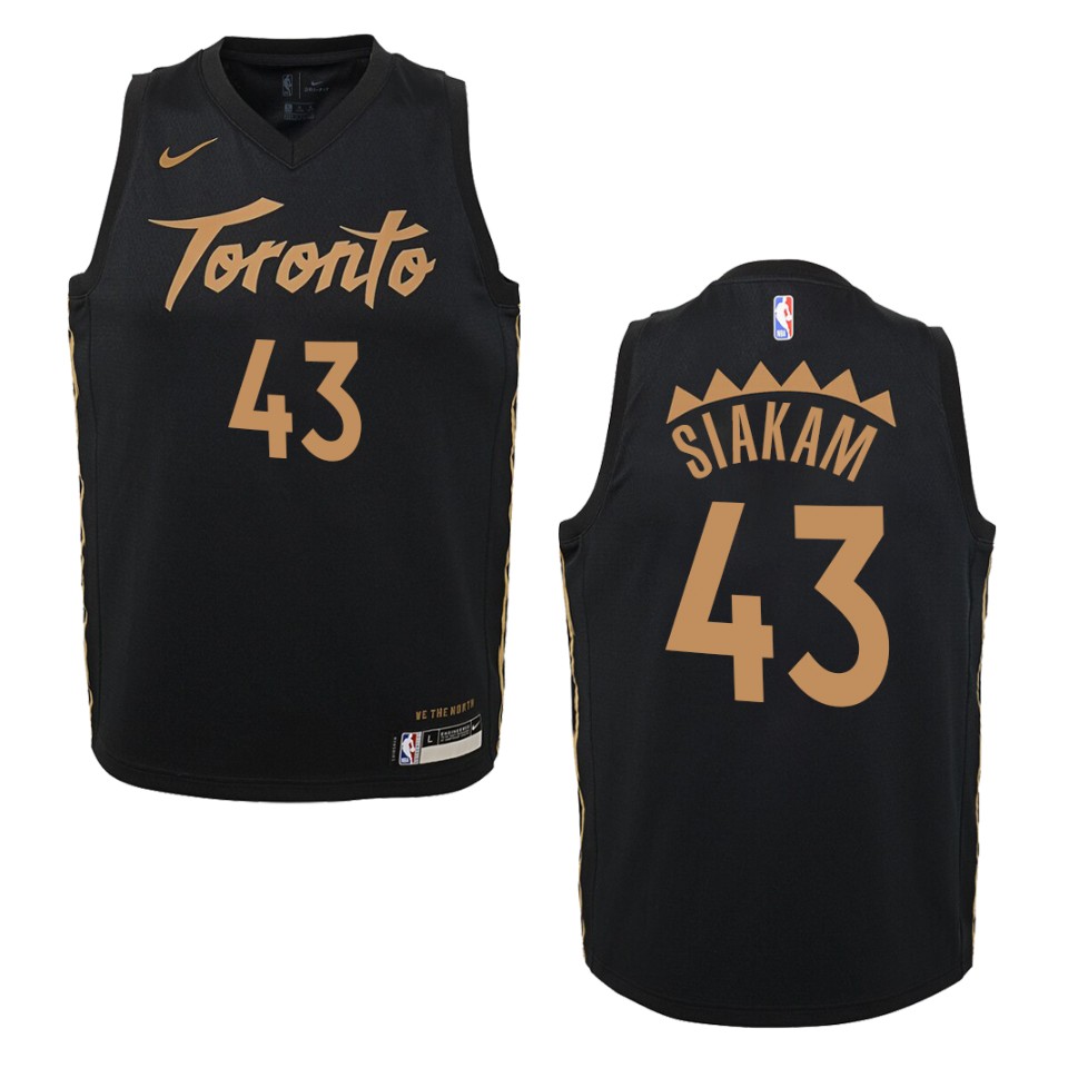 Youth 2019-20 Toronto Raptors #43 Pascal Siakam City Swingman Basketball Jersey - Black