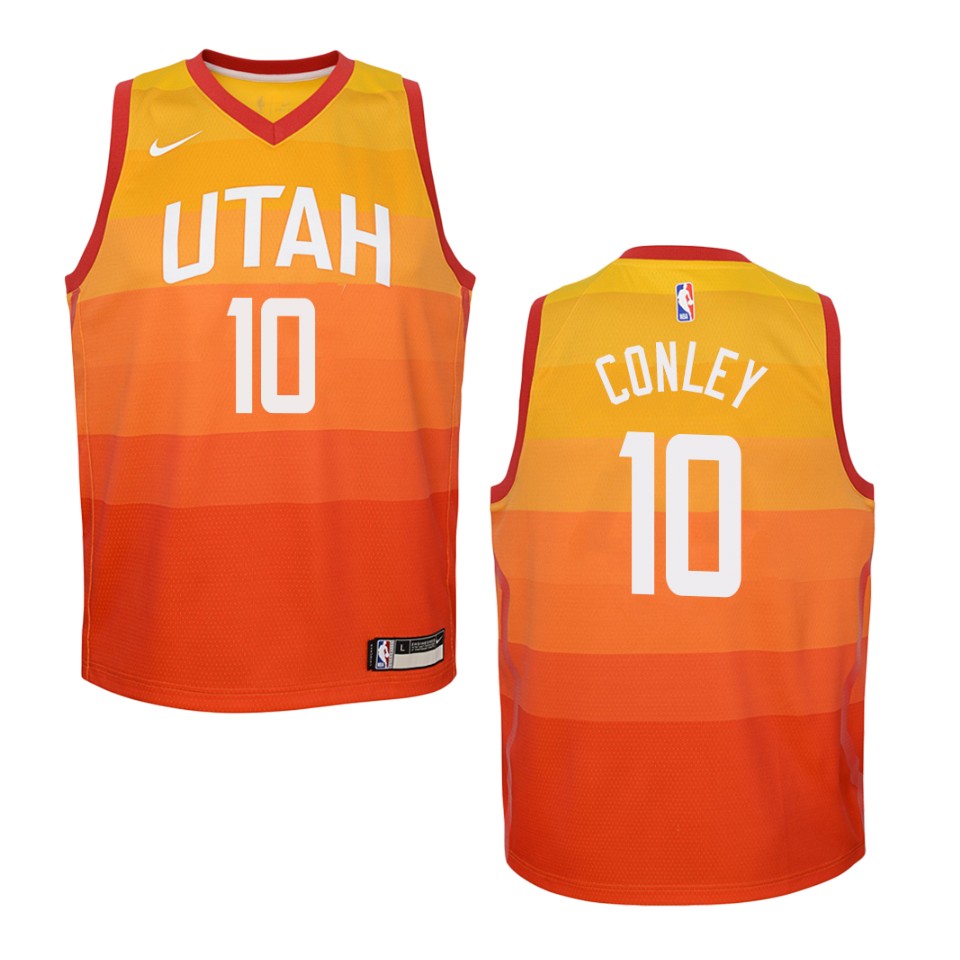 Youth 2019-20 Utah Jazz #10 Mike Conley City Swingman Basketball Jersey - Orange