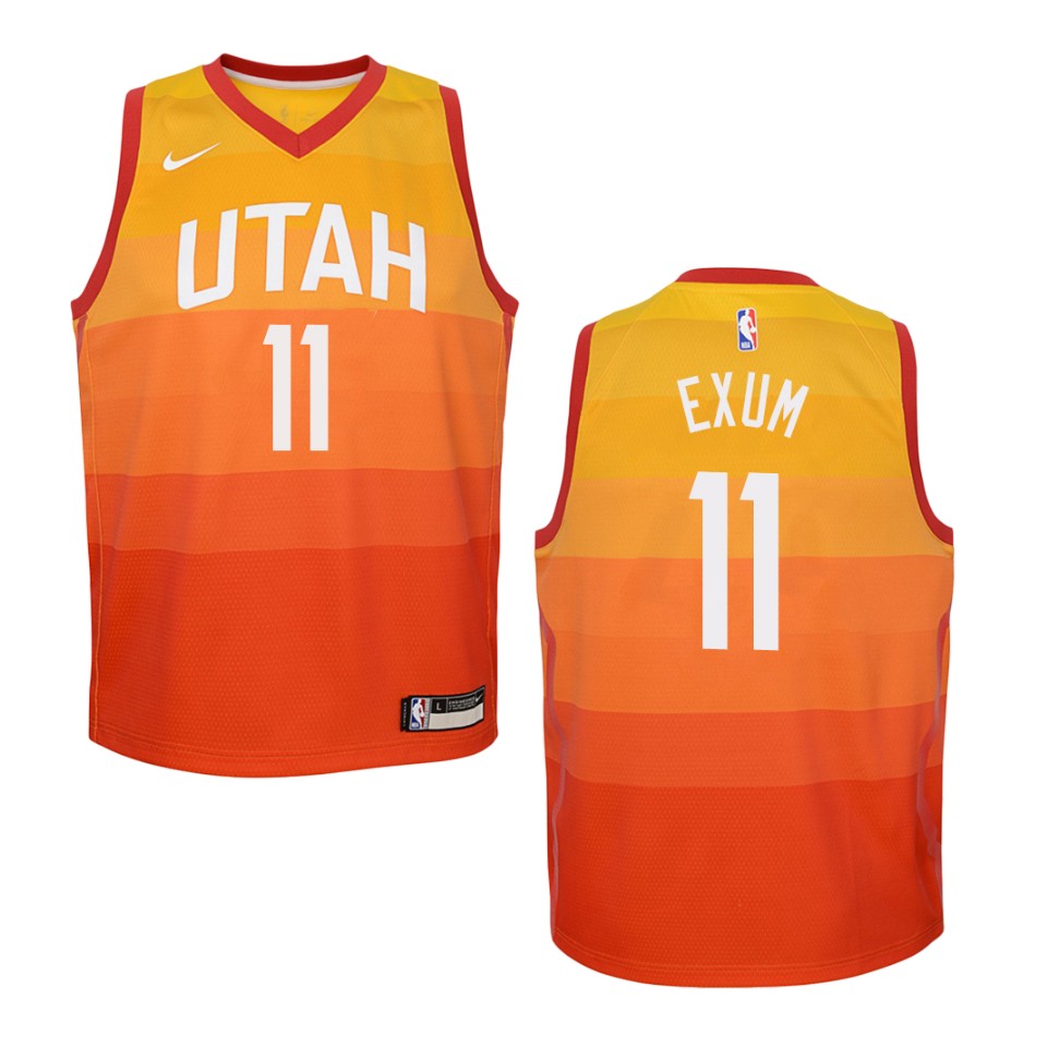 Youth 2019-20 Utah Jazz #11 Dante Exum City Swingman Basketball Jersey - Red