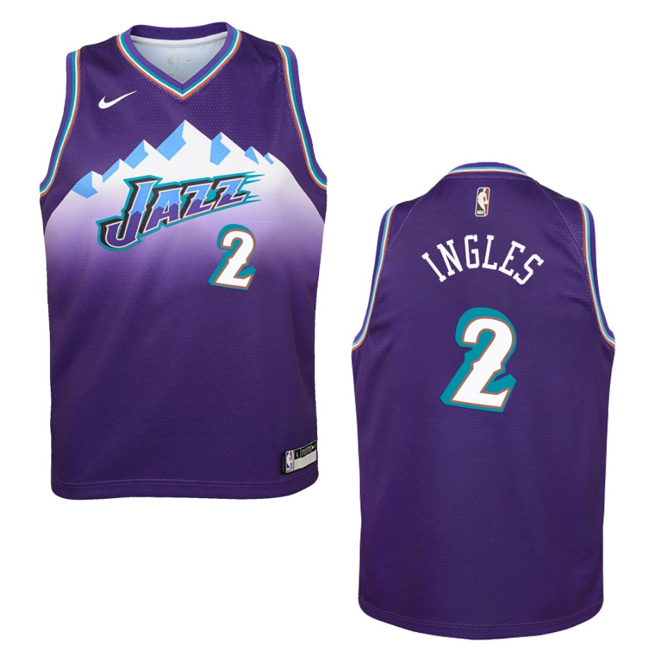 Youth 2019-20 Utah Jazz #2 Joe Ingles Hardwood Classics Swingman Basketball Jersey - Purple