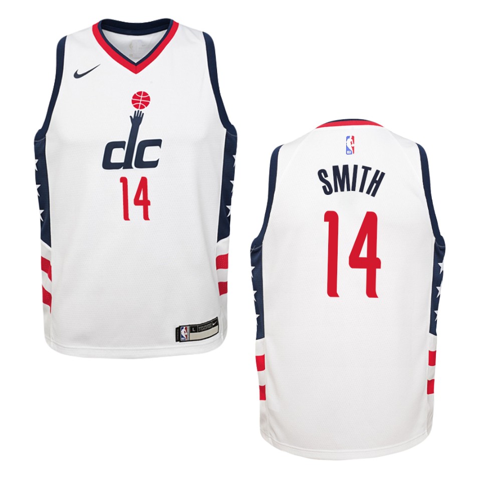Youth 2019-20 Washington Wizards #14 Ish Smith City Swingman Basketball Jersey - White