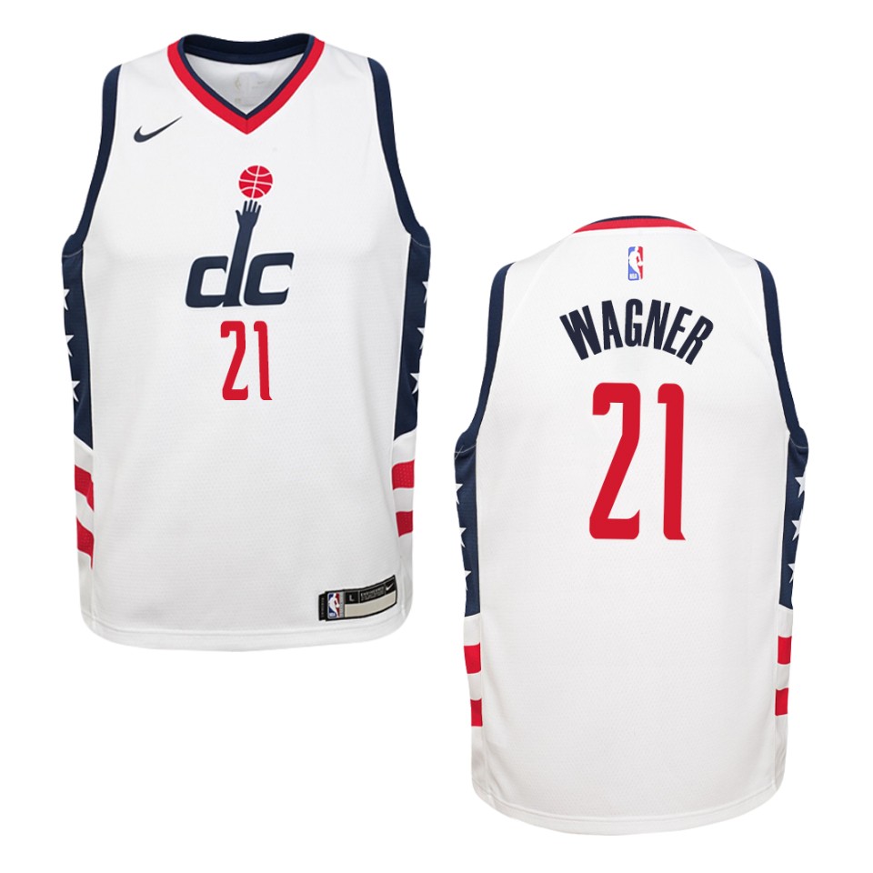 Youth 2019-20 Washington Wizards #21 Moritz Wagner City Swingman Basketball Jersey - White