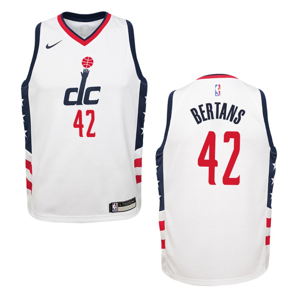 Youth 2019-20 Washington Wizards #42 Davis Bertans City Swingman Basketball Jersey - White