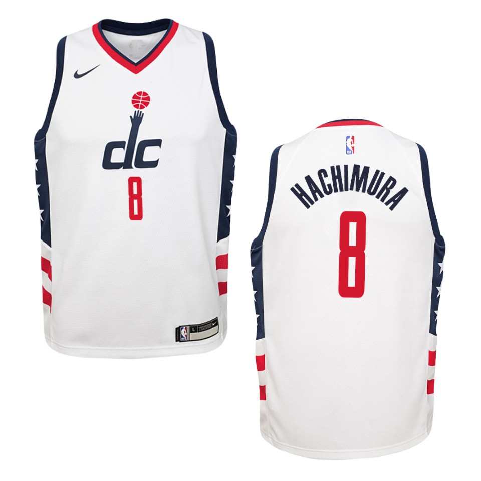 Youth 2019-20 Washington Wizards #8 Rui Hachimura City Swingman Basketball Jersey - White