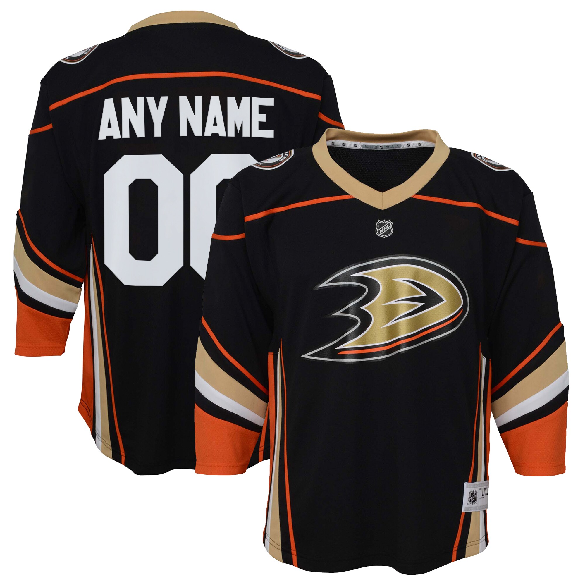 Youth Anaheim Ducks Black Home Custom Hockey Jersey - JS628 