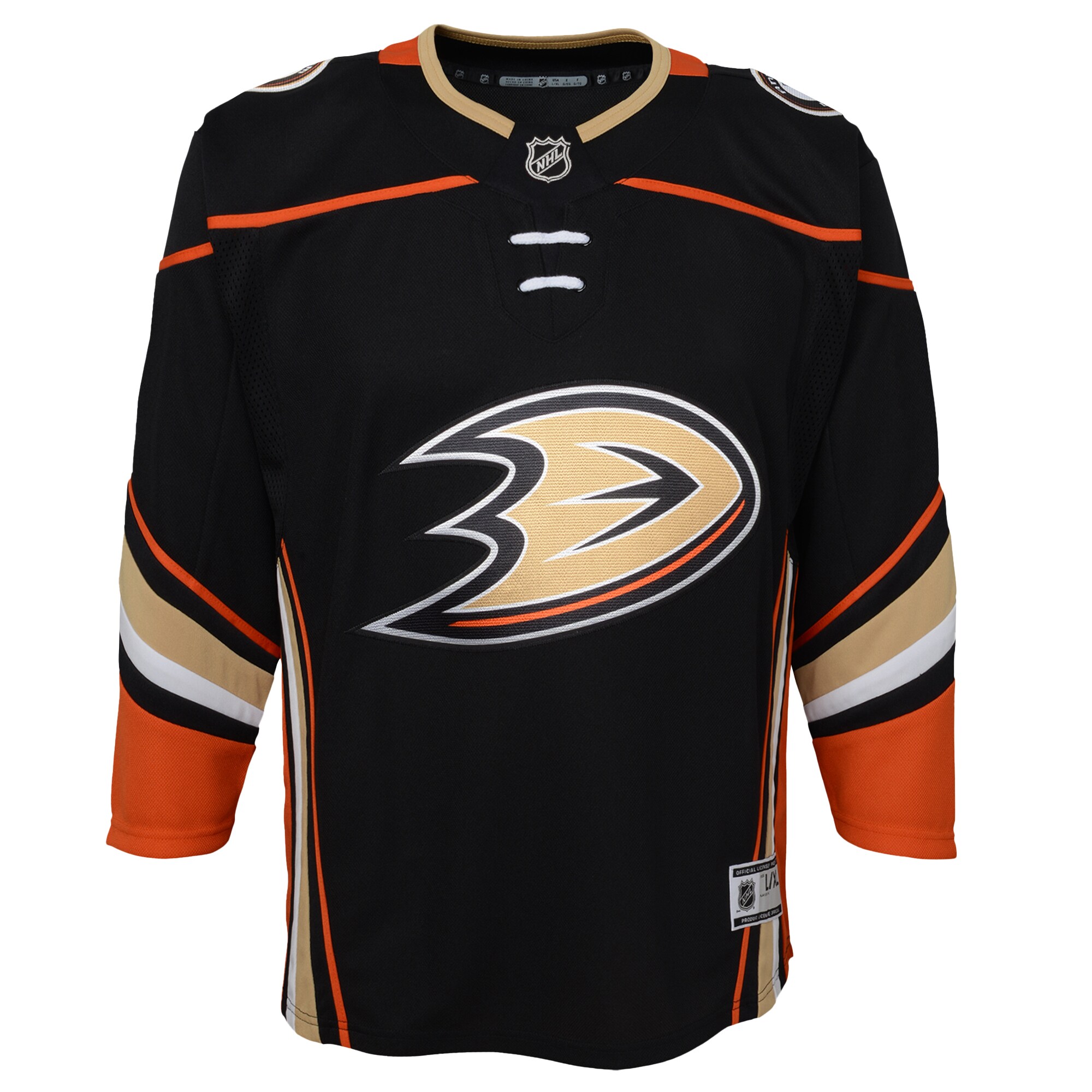 Alternative view of Youth Anaheim Ducks Black Home Premier Hockey Jersey - JS342 