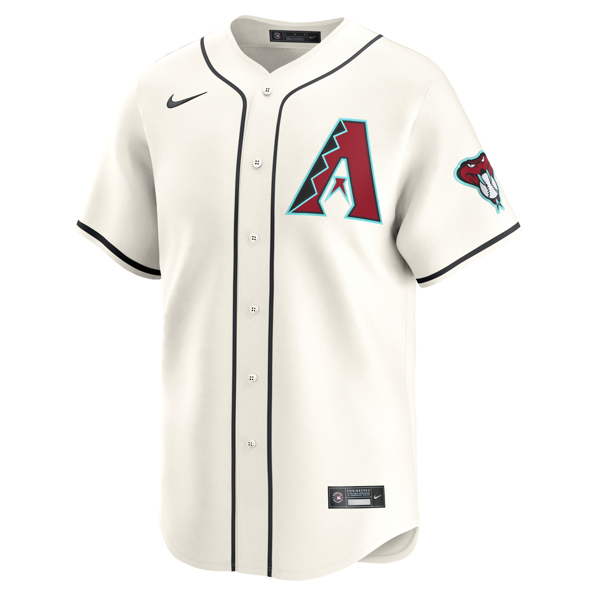 Alternative view of Youth Arizona Diamondbacks White Home Limited Custom Jersey