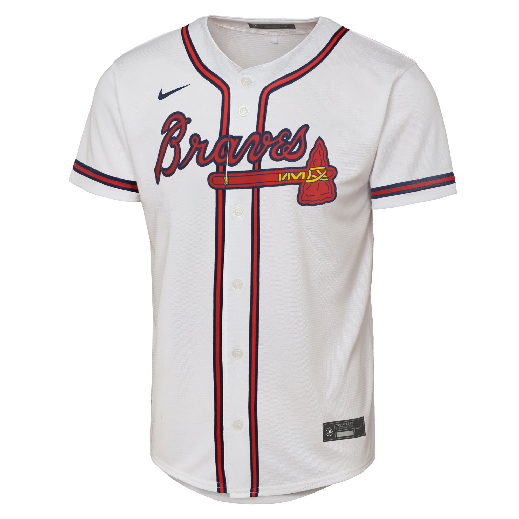 Alternative view of Youth Atlanta Braves Ozzie Albies White Home Player Baseball Jersey - JS770
