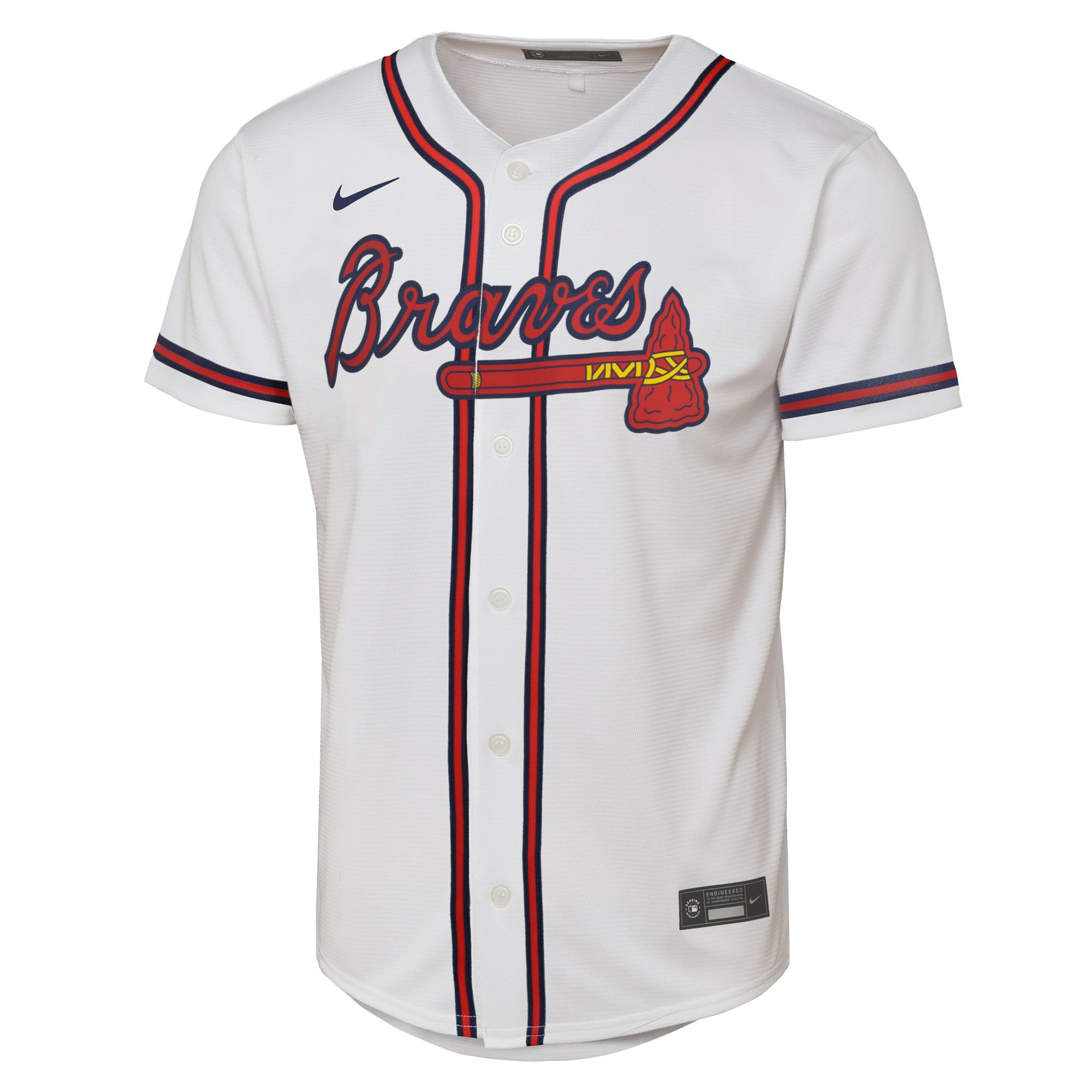 Alternative view of Youth Atlanta Braves Ozzie Albies White Home Player Baseball Jersey - JS770