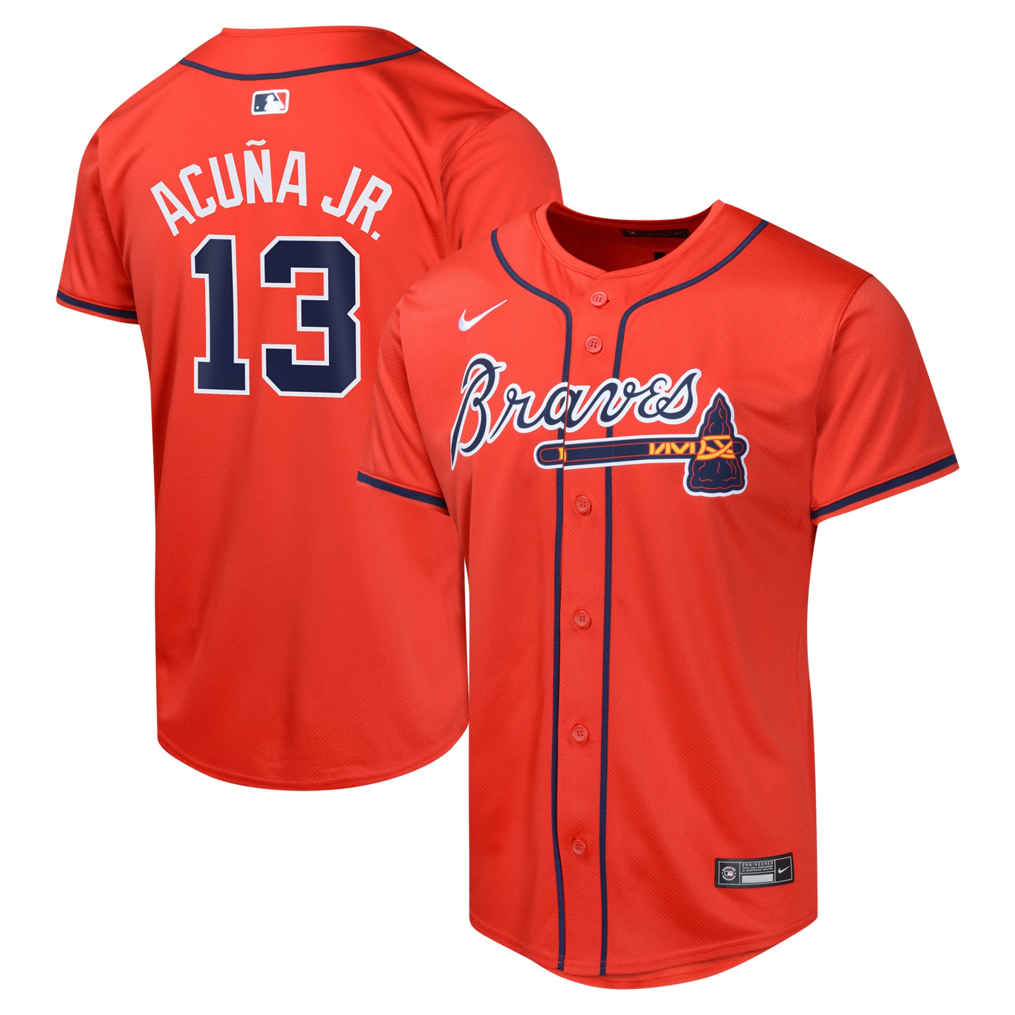 Youth Atlanta Braves Ronald Acuña Jr. Red Alternate Limited Player Baseball Jersey - JS599