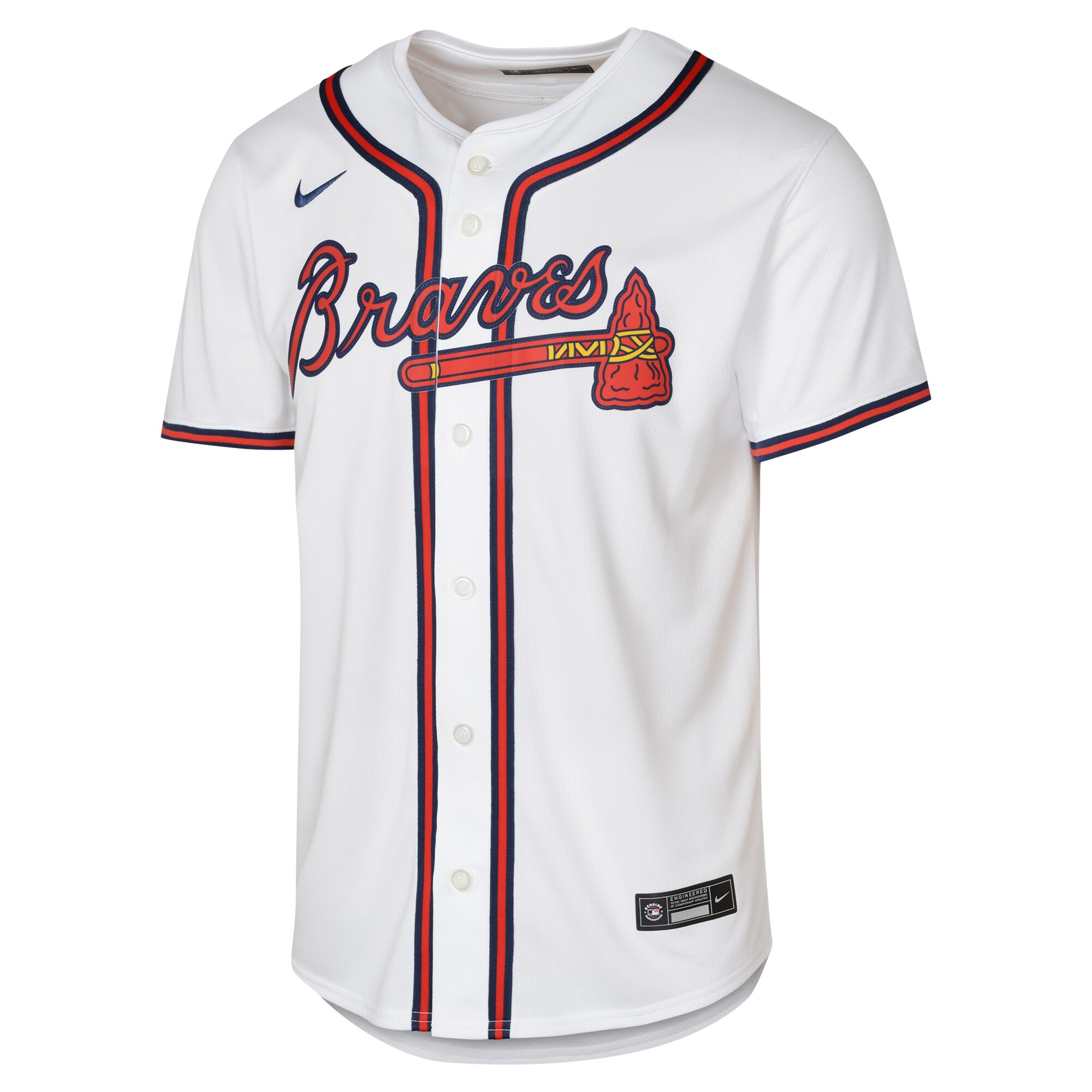 Alternative view of Youth Atlanta Braves Ronald Acuña Jr. White Home Limited Player Baseball Jersey - JS426