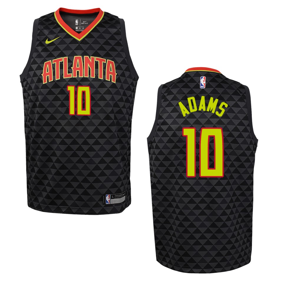 Youth Atlanta Hawks #10 Jaylen Adams Icon Edition Swingman Basketball Jersey - Black