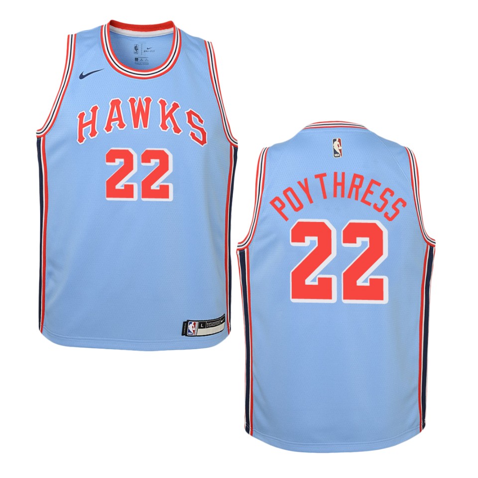 Youth Atlanta Hawks #22 Alex Poythress Hardwood Classics Swingman Basketball Jersey - Blue