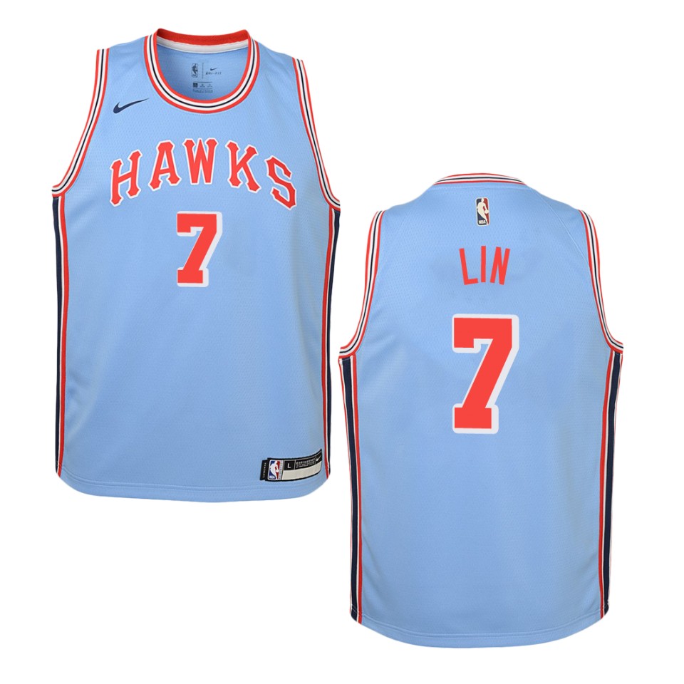 Youth Atlanta Hawks #7 Jeremy Lin Hardwood Classics Swingman Basketball Jersey - Blue