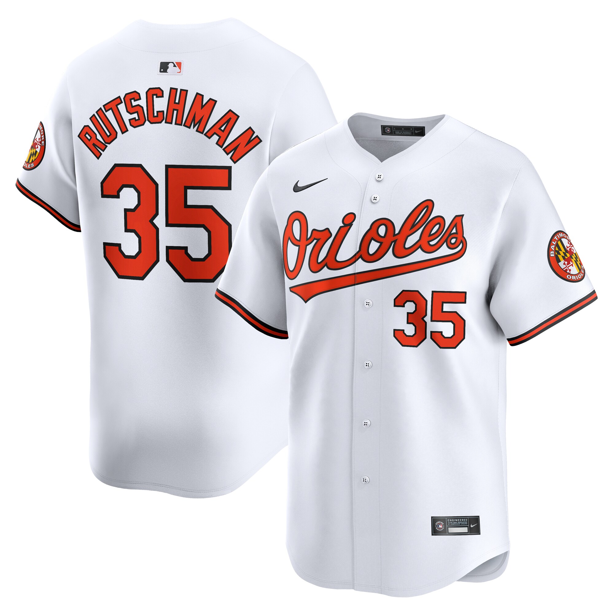 Youth Baltimore Orioles Adley Rutschman White Home Limited Player Baseball Jersey