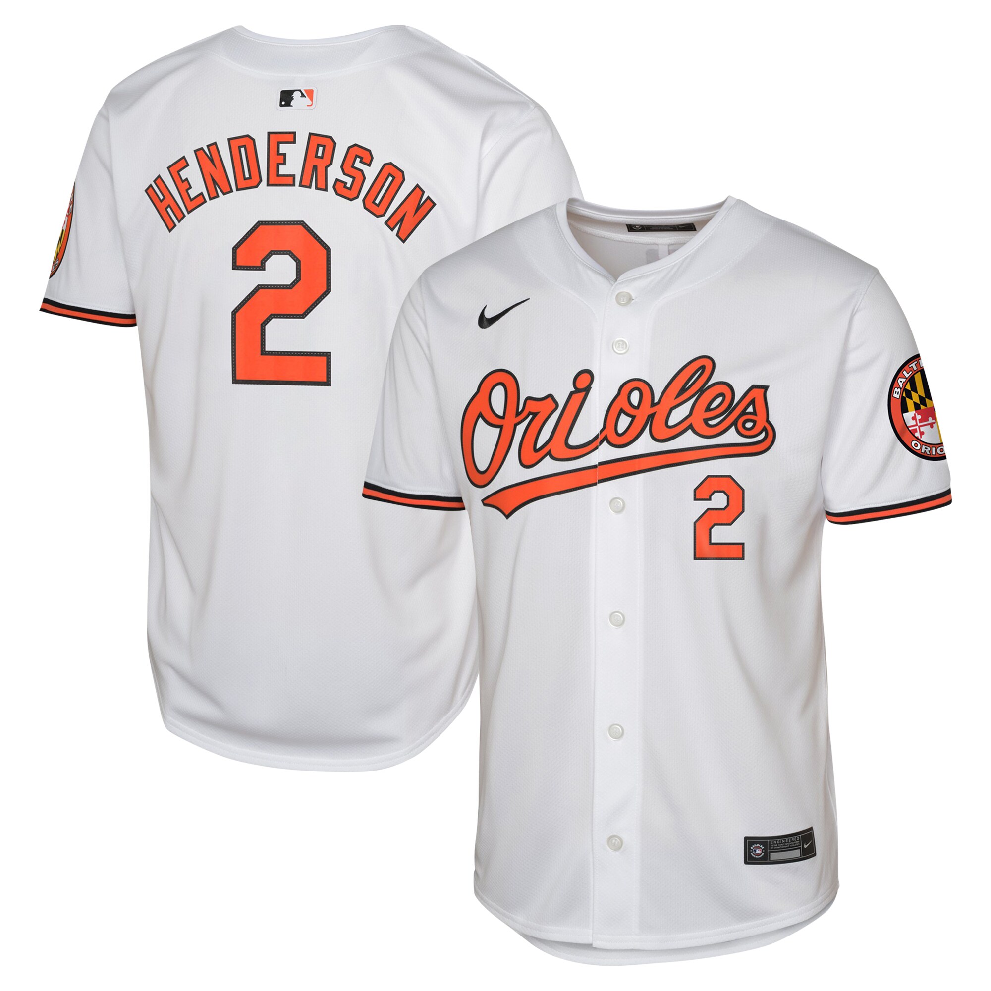 Youth Baltimore Orioles Gunnar Henderson White Home Limited Baseball Jersey