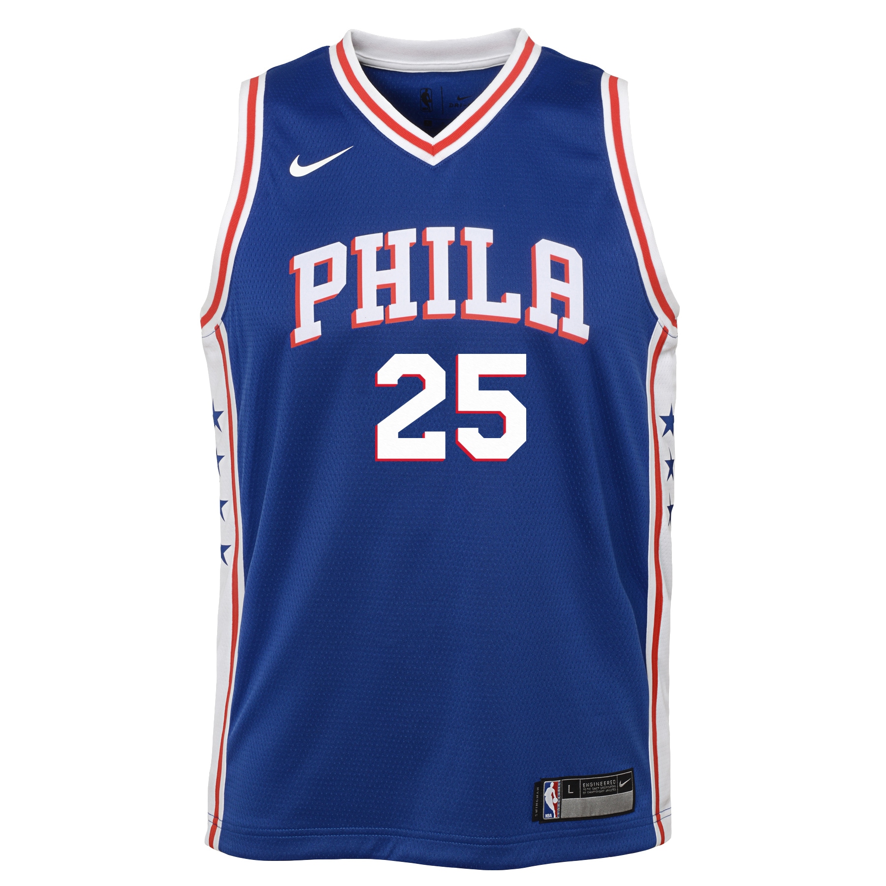 Alternative view of Youth Ben Simmons Royal Philadelphia 76ers Swingman Basketball Jersey - Icon Edition - JS119 