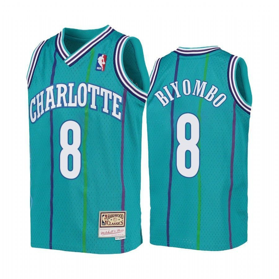 Youth Bismack Biyombo Charlotte Hornets Teal Hardwood Classics Basketball Jersey - JS959 