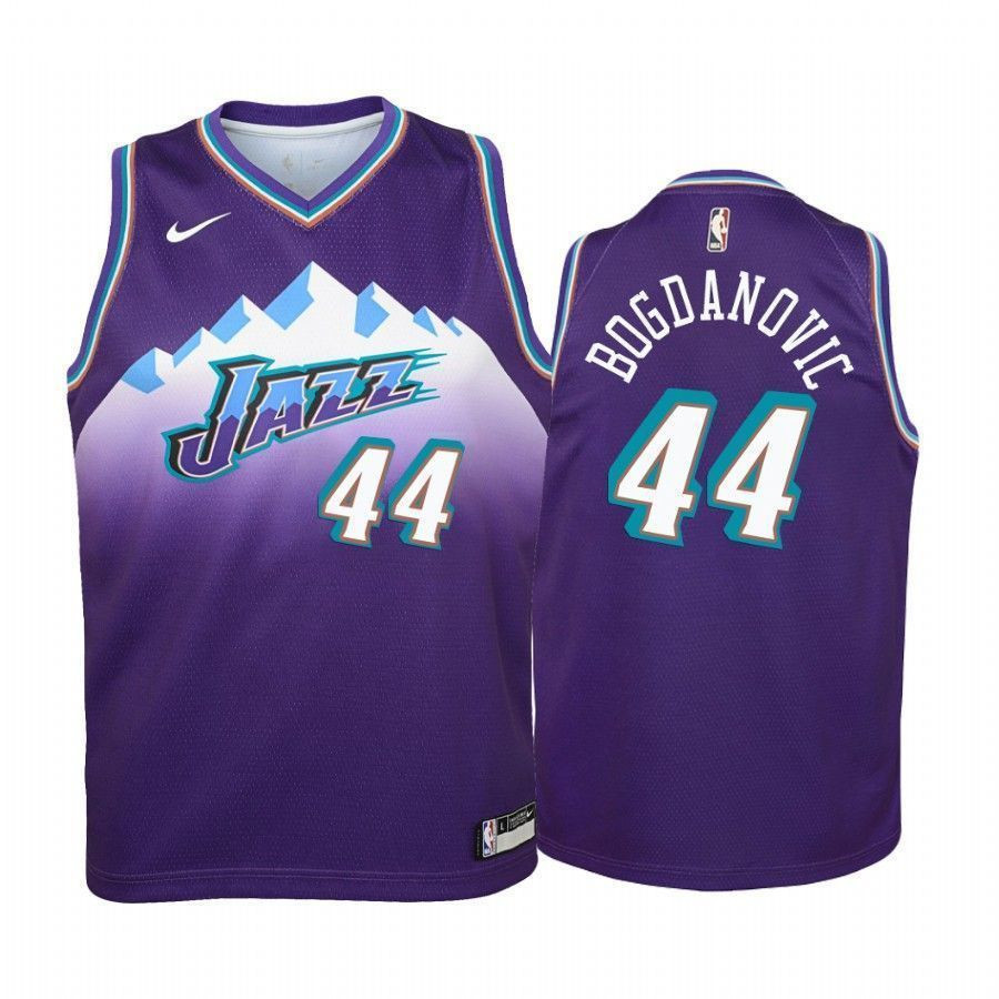 Youth Bojan Bogdanovic Utah Jazz Hardwood Classics Basketball Jersey - Purple - JS271 