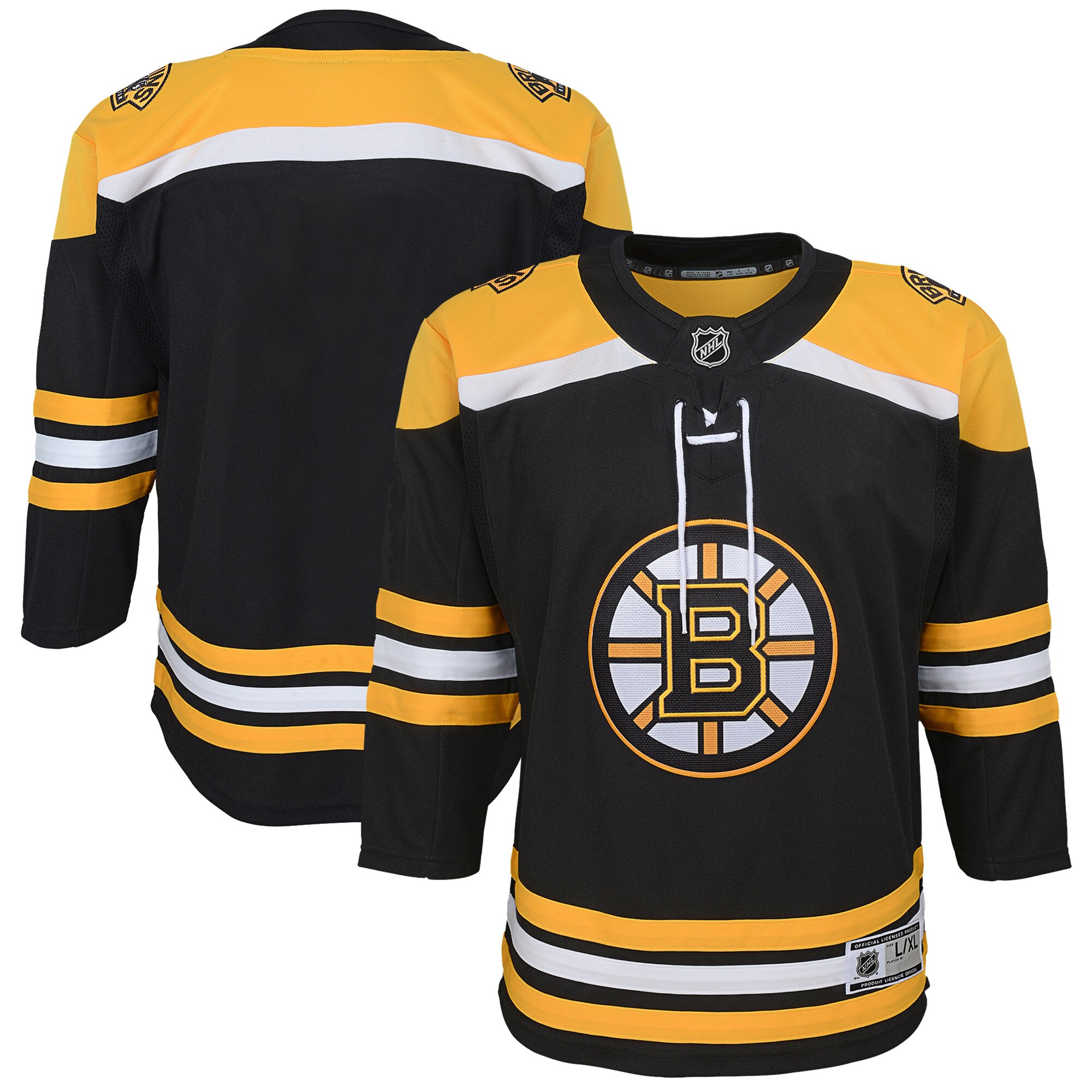 Youth Boston Bruins Black Home Blank Premier Hockey Jersey - JS604 