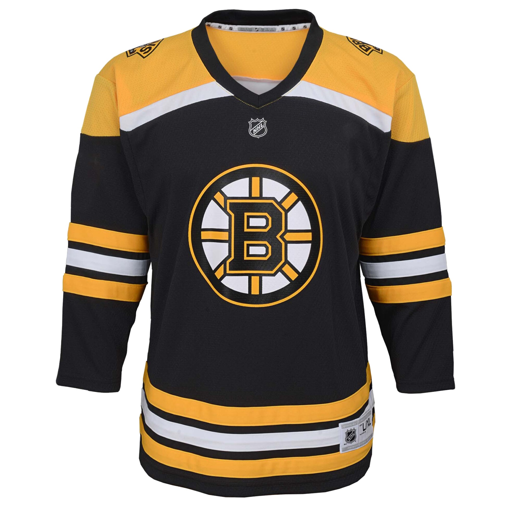 Alternative view of Youth Boston Bruins Black Home Custom Hockey Jersey - JS980 