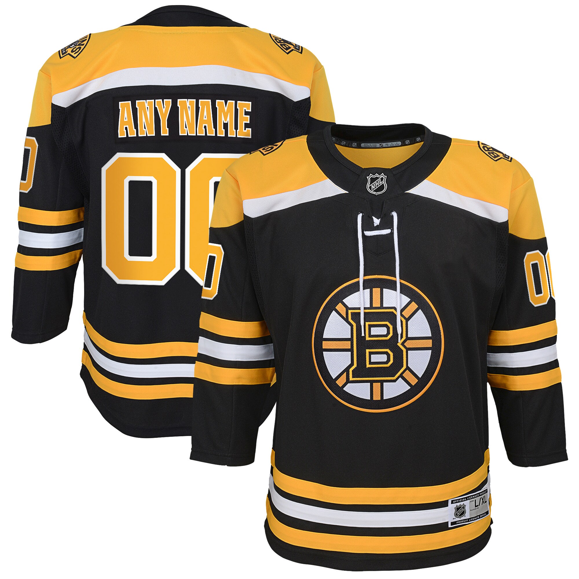 Youth Boston Bruins Black Home Custom Premier Hockey Jersey - JS480 