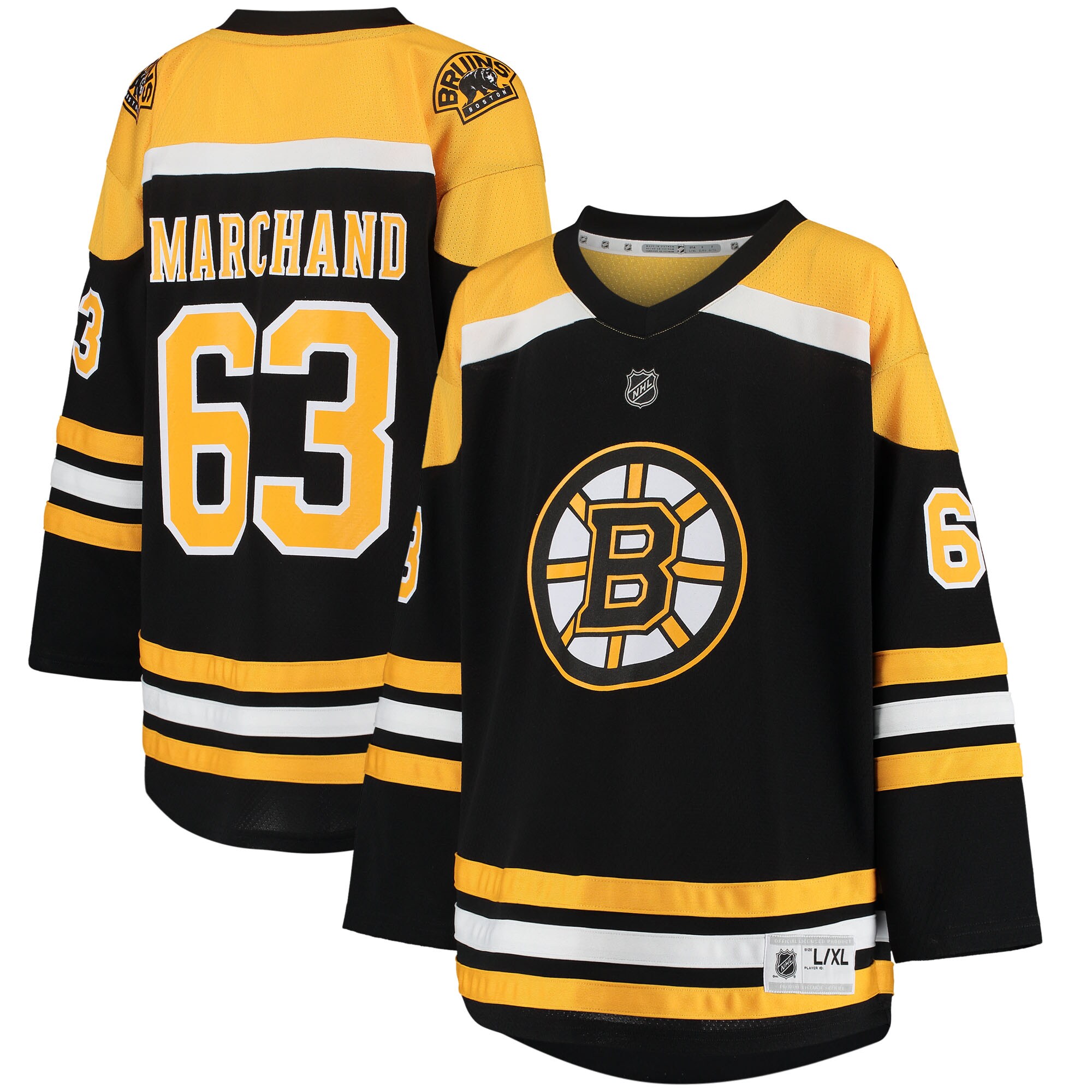 Youth Boston Bruins Brad Marchand Black Home Player Hockey Jersey - JS136 