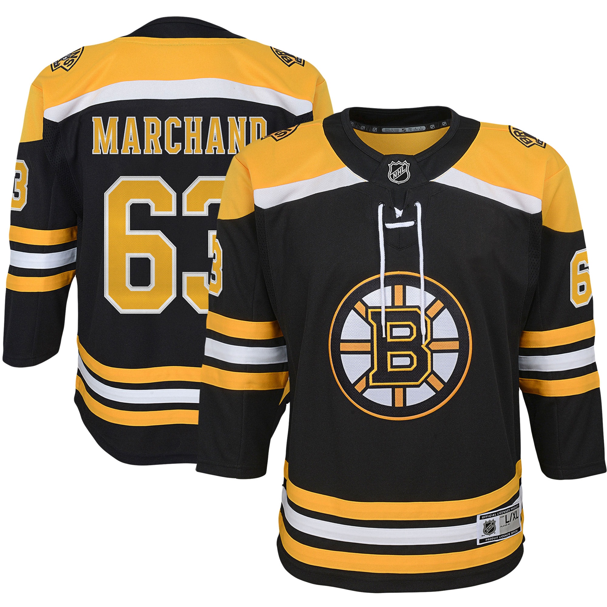 Youth Boston Bruins Brad Marchand Black Home Premier Player Hockey Jersey - JS623 