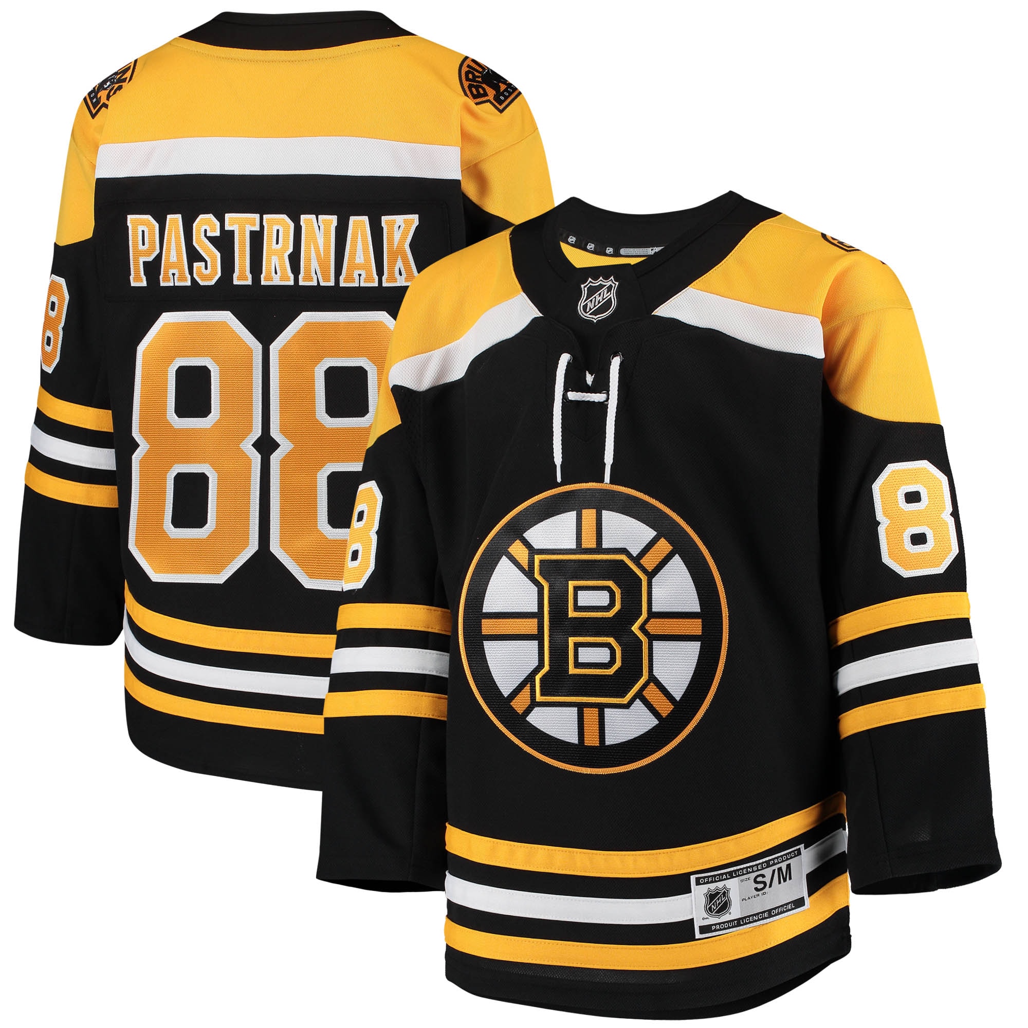 Youth Boston Bruins David Pastrnak Black Home Premier Player Hockey Jersey - JS224 