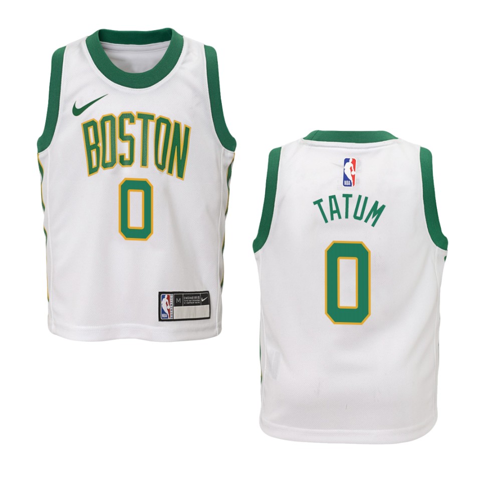 Youth Boston Celtics #0 Jayson Tatum City Swingman Basketball Jersey - White