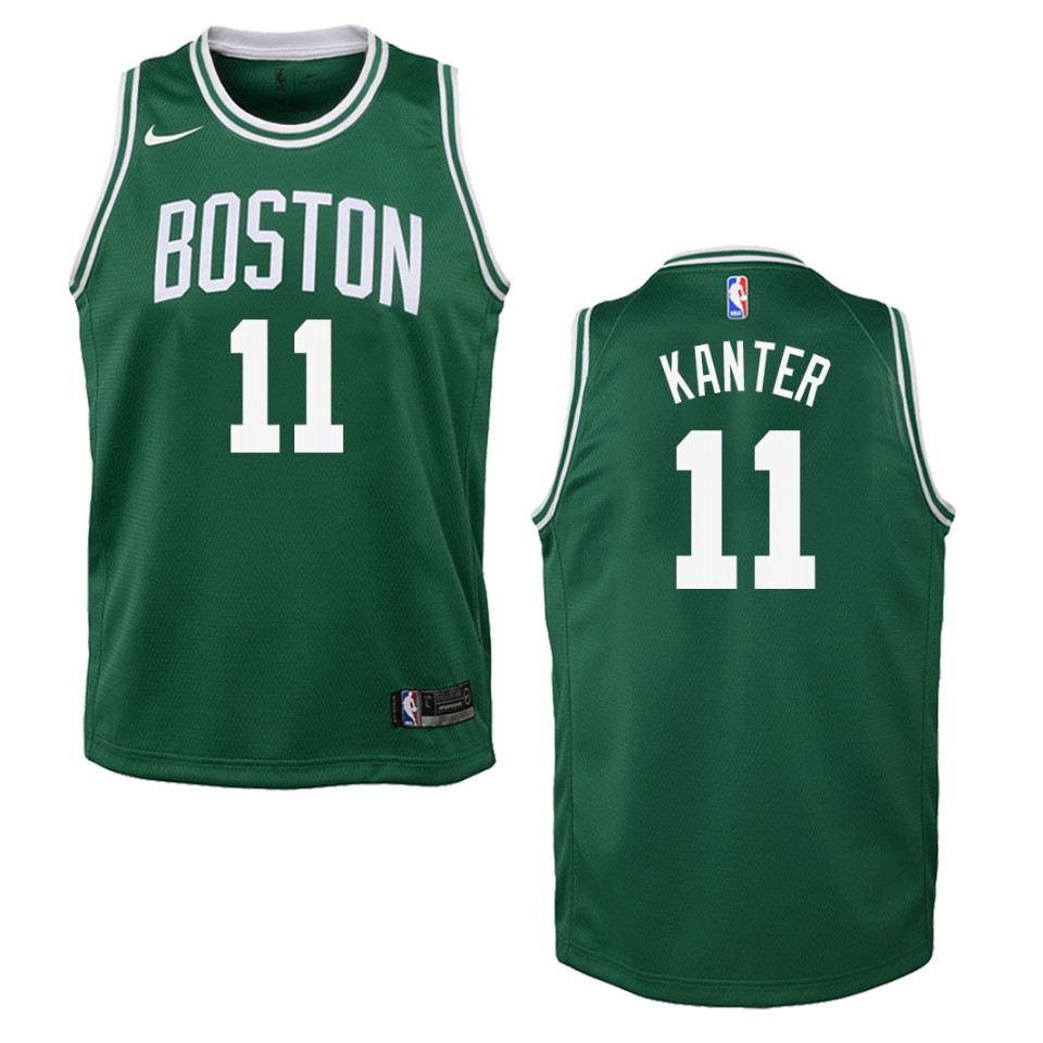 Youth Boston Celtics #11 Enes Kanter Icon Swingman Basketball Jersey - Green