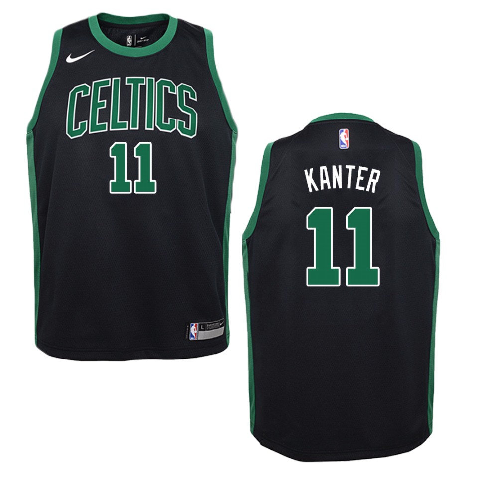 Youth Boston Celtics #11 Enes Kanter Statement Swingman Basketball Jersey - Black