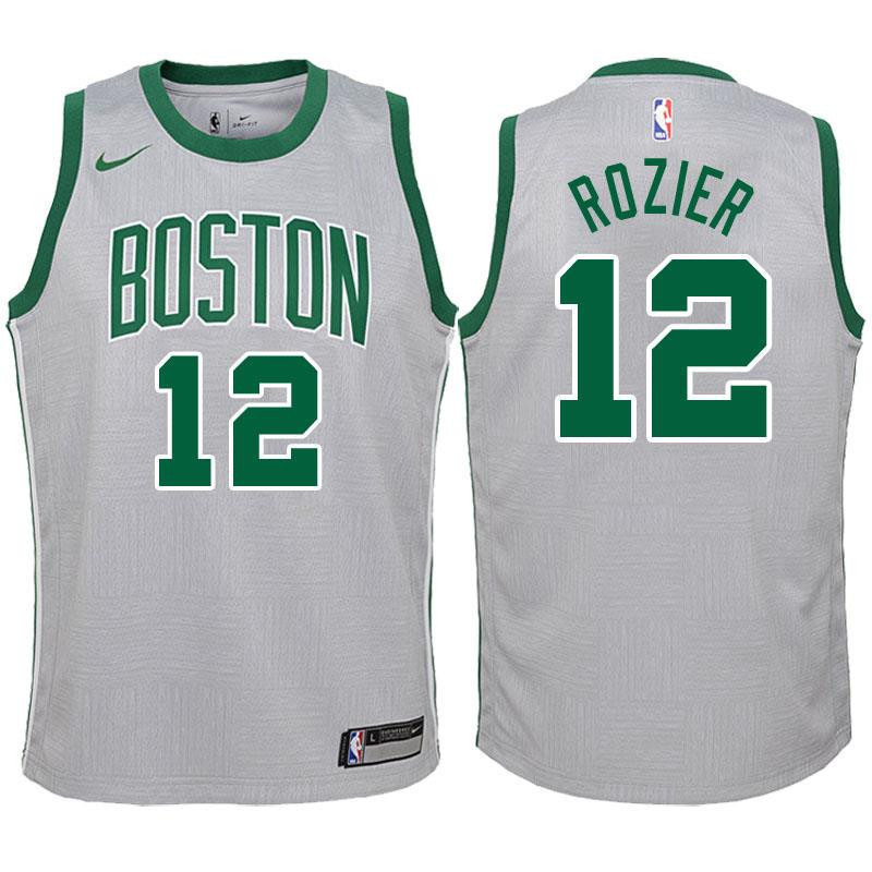 Youth Boston Celtics 12 Terry Rozier Gray Swingman Basketball Jersey-City Edition Basketball Jersey - JS820