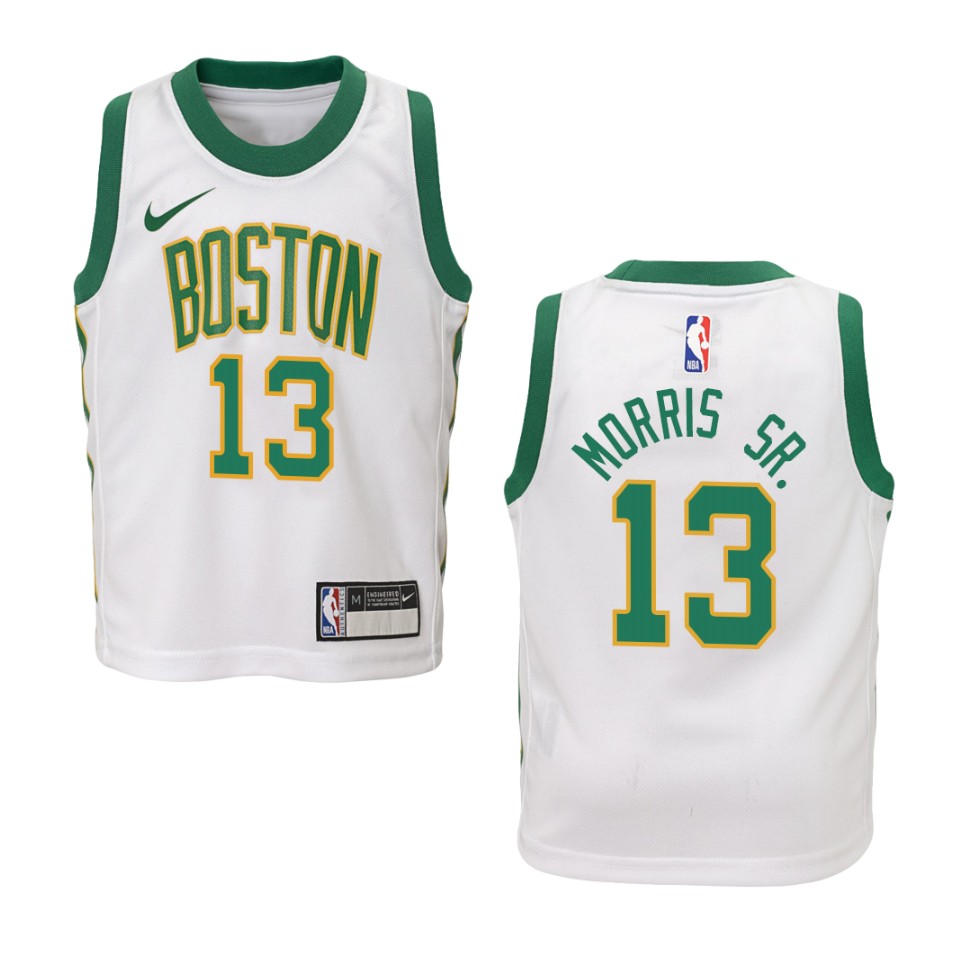 Youth Boston Celtics #13 Marcus Morris City Swingman Basketball Jersey - White